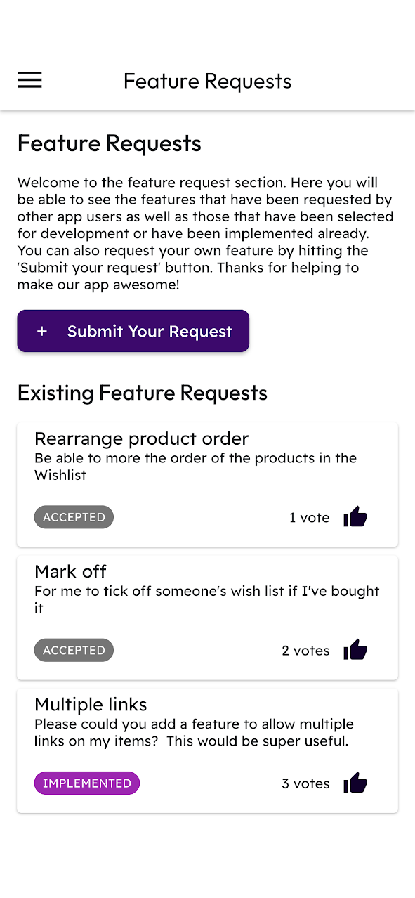 Wishlist Mkr